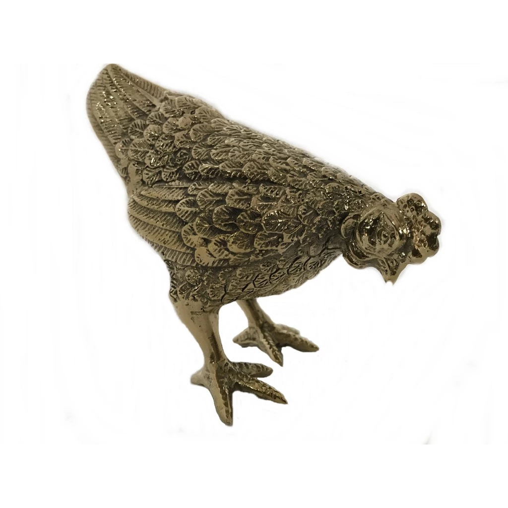 Thai Bronze รูปปั้นแม่ไก่ทองเหลือง ขนาดเล็กสีทองเหลือง สำหรับตกแต่งบ้าน ร้านอาหาร ร้านกาแฟ — ของมงคลหมวดไลฟ์สไตล์และของขวัญ
