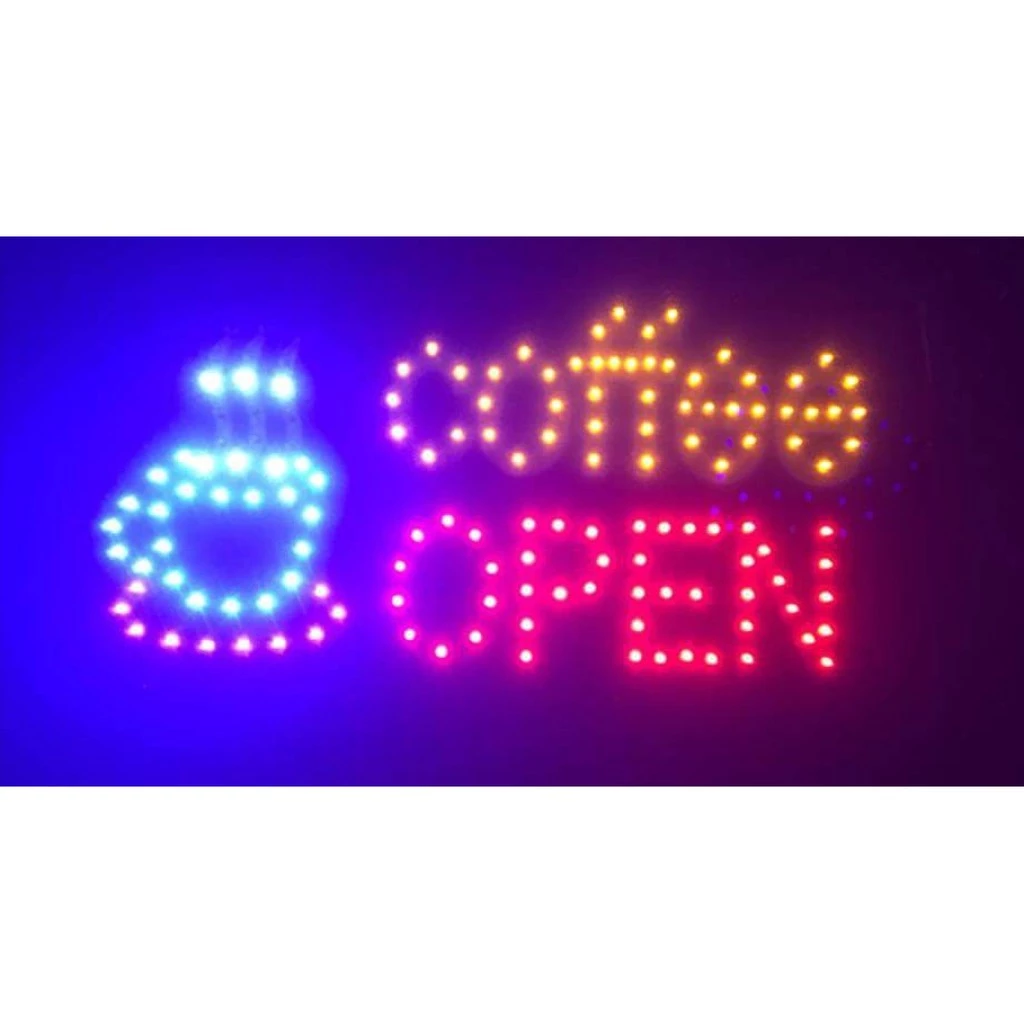 ป้ายหน้าร้าน ร้านกาแฟ Coffee Open ป้ายLED ใช้งาน indoor (ภาพถ่ายของจริง) ปรับฮวงจุ้ย เพิ่มความโดดเด่นให้ร้านค้า — ของมงคลหมวดไลฟ์สไตล์และของขวัญ