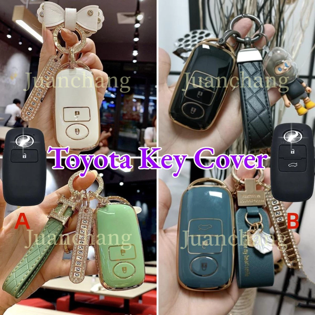 เคสกุญแจรีโมทรถยนต์ TPU ขอบทอง สําหรับ Toyota Yaris Ative Yaris Cross Toyota New Yaris ATIV Sports Toyota Raize Avanza New Veloz Toyota Yaris Toyota Raize ATIVA ATIV