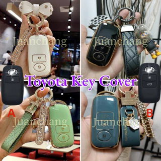 เคสกุญแจรีโมทรถยนต์ TPU ขอบทอง สําหรับ Toyota Yaris Ative Yaris Cross Toyota New Yaris ATIV Sports Toyota Raize Avanza New Veloz Toyota Yaris Toyota Raize ATIVA ATIV