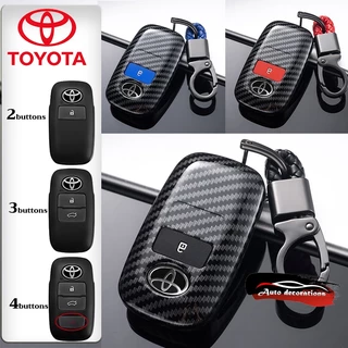Toyota Yaris ativ เคสกุญแจรถ Toyota Veloz 2022 Yaris Cross 2023 ปลอกกุญแจ ABS พวงกุญแจรถคาร์บอนไฟเบอร์