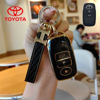 Toyota 3 ปุ่มรถ Remote Key สําหรับ Toyota YARIS 2022-2023/Raize/Avanza/YARIS ativ 2022-2024/Vios/YARIS CROSS 2023-2024 พวงกุญแจฝาครอบกุญแจ