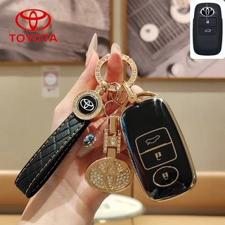 Tup รถ Remote Key Case เหมาะสําหรับ Toyota YARIS 2022-2023/Raize/Avanza/YARIS ativ 2022-2024/Vios/YARIS CROSS 2023-2024 ฝาครอบกุญแจ Toyota พวงกุญแจ