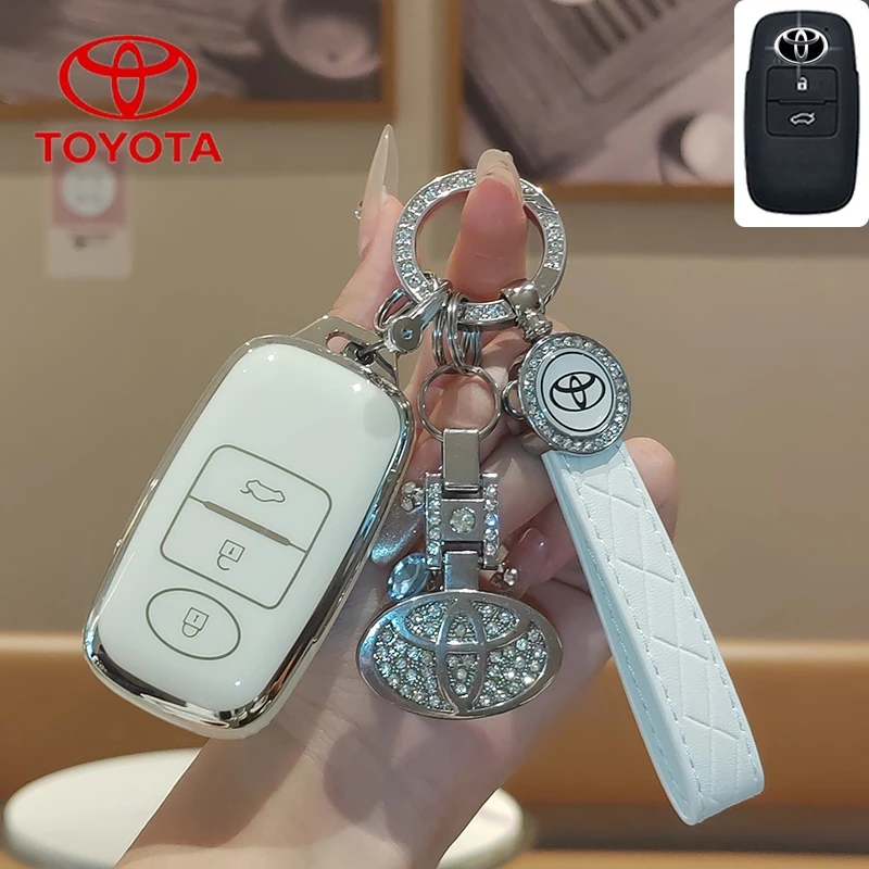 Tpu ฝาครอบกุญแจรถสําหรับ Toyota YARIS 2022-2023/Raize/Avanza/YARIS ativ 2022-2024/Vios/YARIS CROSS 2023-2024 Keyless Smart Entry key Toyota พวงกุญแจ