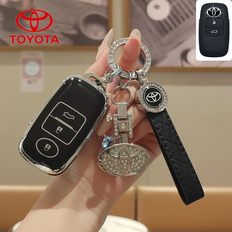 Toyota YARIS TUP ฝาครอบกุญแจรถเหมาะสําหรับ Toyota YARIS 2022-2023/Raize/Avanza/YARIS ativ 2022-2024/Vios/YARIS CROSS 2023-2024 พวงกุญแจกรณีกุญแจรีโมท