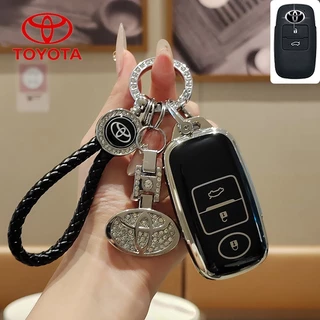 3 ปุ่มรีโมทสมาร์ทรถ Key Chain แหวนสําหรับ Toyota YARIS 2022-2023/Raize/Avanza/YARIS ativ 2022-2024/Vios/YARIS CROSS 2023-2024 Toyota Key Case