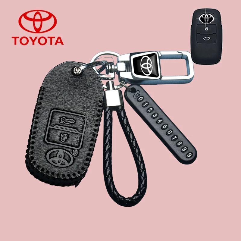 Toyota ของแท้หนังรถ Remote Key สําหรับ Toyota YARIS 2022-2023/Raize/Avanza/YARIS ativ 2022-2024/Vios/YARIS CROSS 2023-2024 ฝาครอบพวงกุญแจอุปกรณ์เสริม