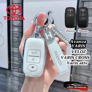 Toyota yaris CROSS สมาร์ทคีย์กรณีกุญแจรถที่สวยงามเหมาะสําหรับ yaris yaris CROSS yaris ativ VELOZ ฝาครอบกุญแจ