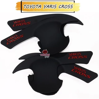 ป้องกันรอย จับประตู เบ้ารองมือเปิดประตู ถาดรองมือเปิด NEW TOYOTA YARIS CROSS 2023 2024 2025 ยาริส ครอส สีดำด้าน