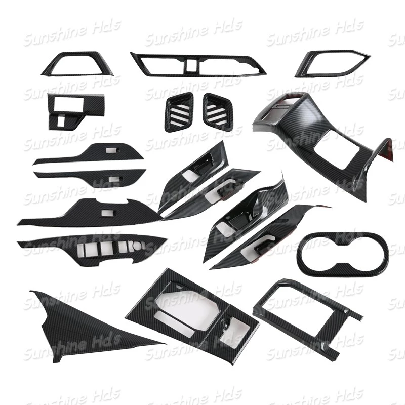 สําหรับTOYOTA YARIS CROSS 2023-2025 คาร์บอนไฟเบอร์รูปแบบภายในรถgarnish,YARIS CROSS power Windowแผงสวิตช์,แผงเกียร์ trim