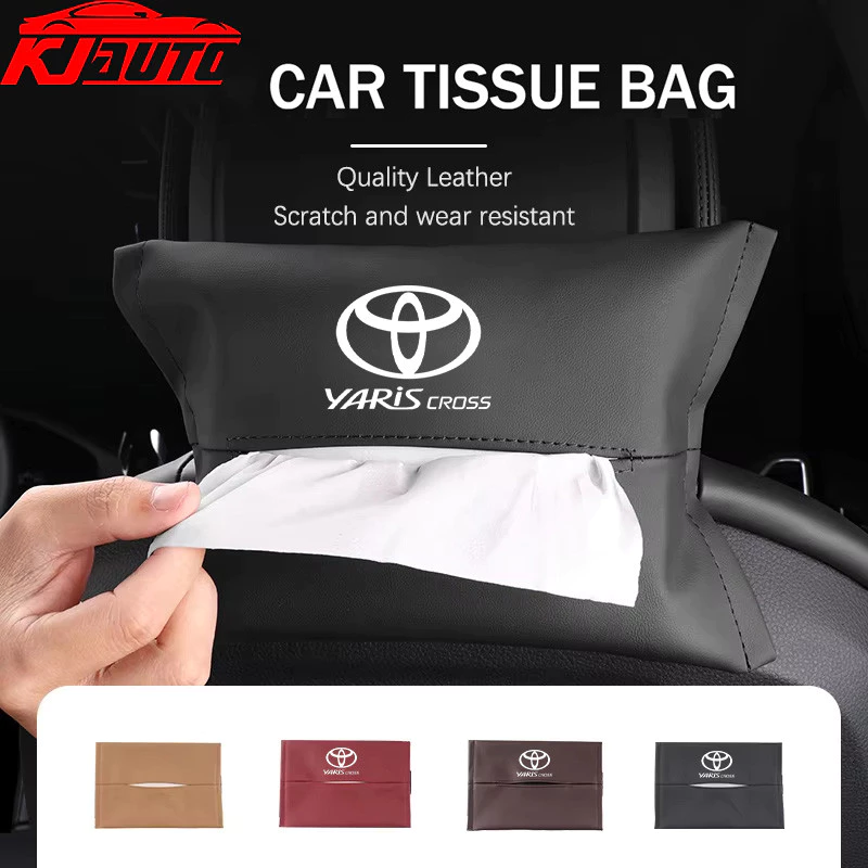 1/2pcs Toyota Yaris Cross รถกล่องกระดาษทิชชู Nappa หนังรถคอนโซลกลางคอนโซลผ้าเช็ดปากกล่อง Sun Visor เนื้อเยื่อสําหรับ Yaris Cross AC200 GS HEVTRD GR กีฬาอุปกรณ์เสริม