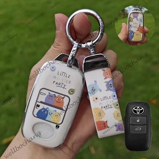พวงกุญแจ พวงกุญแจรถปลอกกุญแจ Toyota Yaris Cross Raize Yaris ativ 2023 Vios veloz Key Frame Key Case Remote Case