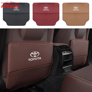 1ชิ้น Toyota แผ่นเตะเบาะรถยนต์ เบาะหลังเตะ แผ่นหนัง PU ป้องกันการเตะ แผ่นป้องกัน พร้อมถุงเก็บของ สำหรับ Toyota Fortuner Camry Hilux Revo Yaris ATIV Yaris Cross Veloz Prius Innova Hiace