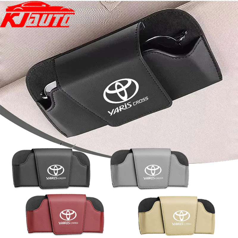Toyota Yaris Cross รถ Sun Visor แว่นตา Pu หนังแว่นตากันแดดกล่องเก็บแว่นตาสําหรับ Yaris Cross AC200 2022 2023 2024 GS HEV อุปกรณ์ตกแต่งภายใน