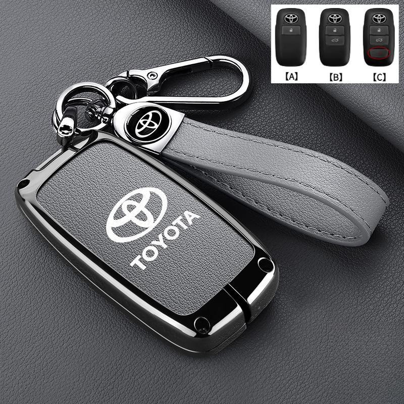 สังกะสีอัลลอยด์ฝาครอบกุญแจรถสําหรับ Toyota Vios Yaris Cross Premium Yaris Ativ Avanza Yaris Cross Veloz 2024 Raize Key ผู้ถือ Shell