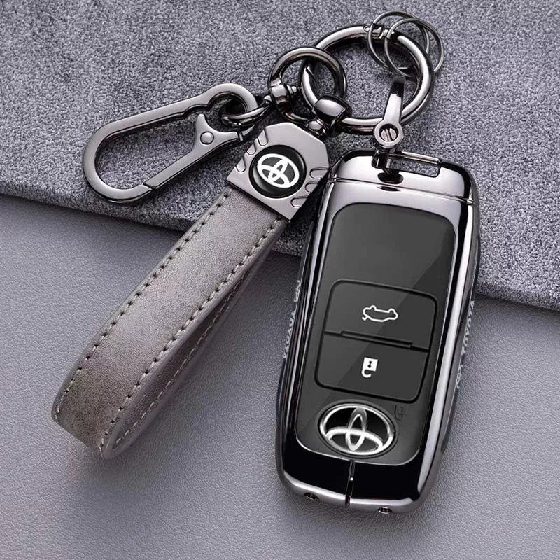 LAIFUมีจําหน่ายสําหรับToyota Yaris Cross 2023 Yaris Ativ 2022 Yaris Ativ 2023 Yaris Ativ 2024 สังกะสีหนังกุญแจรถกรณีพวงกุญแจอุปกรณ์เสริมกุญแจรถ