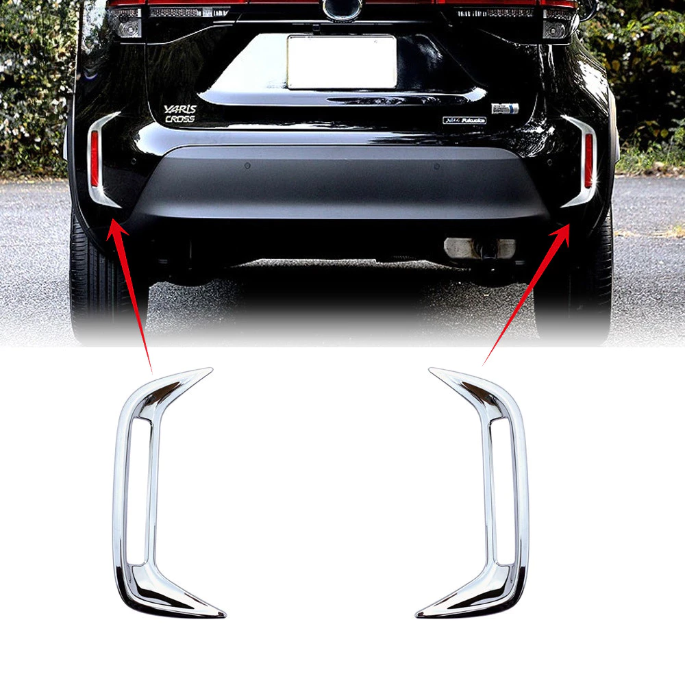 [พร้อมส่ง] ครอบไฟตัดหมอกหลัง Toyota Yaris Cross (2021-2025) สีโครเมี่ยม (Chrome) เงางาม ตรงรุ่น 1 คู่ อะไหล่แต่งยาริสครอส