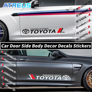 Toyota สติกเกอร์กันรอยขีดข่วน ป้องกันรอยขีดข่วน สําหรับตกแต่งประตูรถยนต์ ฟิล์มติดรถ สติ๊กเกอร์ ติดรถยนต์ สติกเกอร์ติดประตูรถยนต์ สําหรับ Toyota Fortuner Camry Hilux Revo Yaris ATIV Yaris Cross Veloz Prius Innova Hiace
