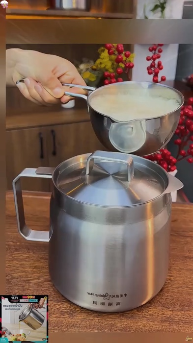 ถ้วยกรองน้ำมัน 1.3L หม้อกรองน้ำมัน พร้อมตะแกรงกรอง มีฝาปิดและที่จับ #สินค้าขายดี #ช้อปปีป้ายยา #คุ้ม #ของดีแอปส้ม #ของดี #คุ้มมาก