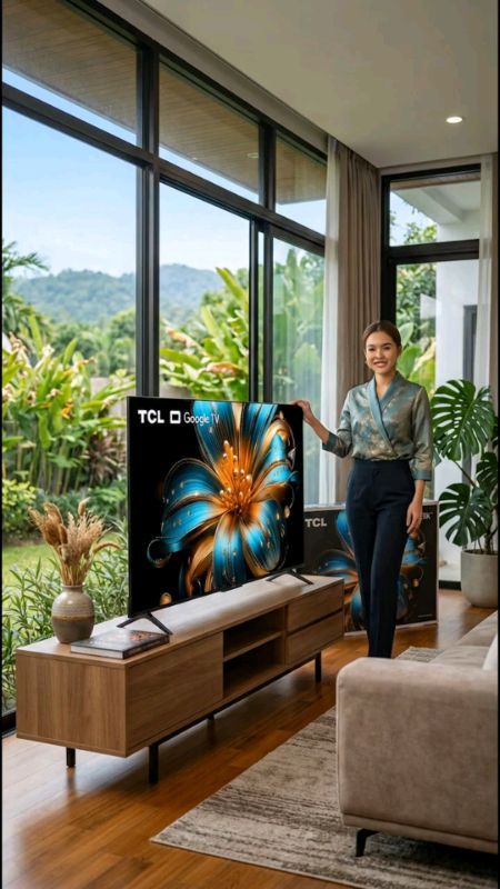 NEW 2025 TCL TV 55 inch 4K QLED Google TV model 55T6C HVA Panel hình ảnh màu sắc sống động chân thực #TCLQLED55 #ทีวี4K