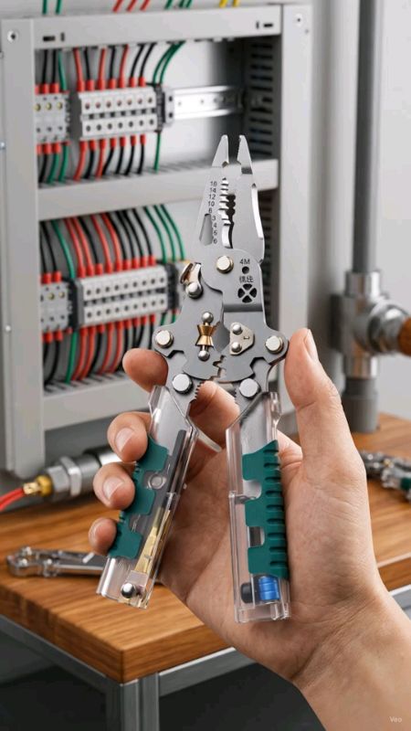 Một bộ 17-trong-1 công cụ gỡ dây điện gập, kìm điện đa chức năng để gỡ cáp, bóc và kiểm tra điện áp