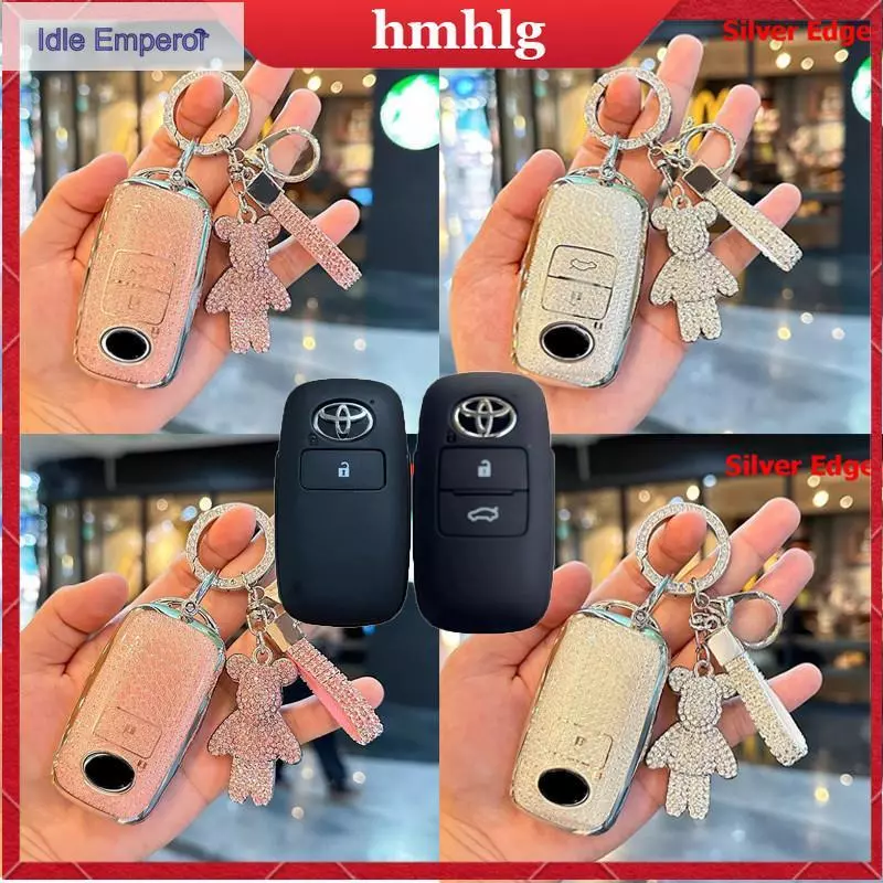Toyota Yaris Ative Yaris Cross Toyota New Yaris Ativ Sports เคสกุญแจรถยนต์ เคสกุญแจรีโมทรถยนต์ TPU โครเมี่ยม สําหรับ Toy