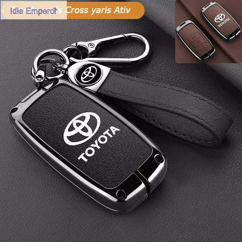 ใหม่ Toyota 2026 yaris Cross 2025-26 yaris Ativ Keyless Remote Zinc Alloy Leather Key Cover yaris Car Key Case Casing