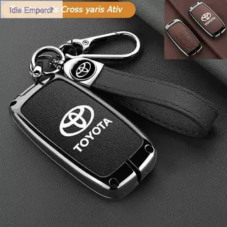ใหม่ Toyota 2026 yaris Cross 2025-26 yaris Ativ Keyless Remote Zinc Alloy Leather Key Cover yaris Car Key Case Casing