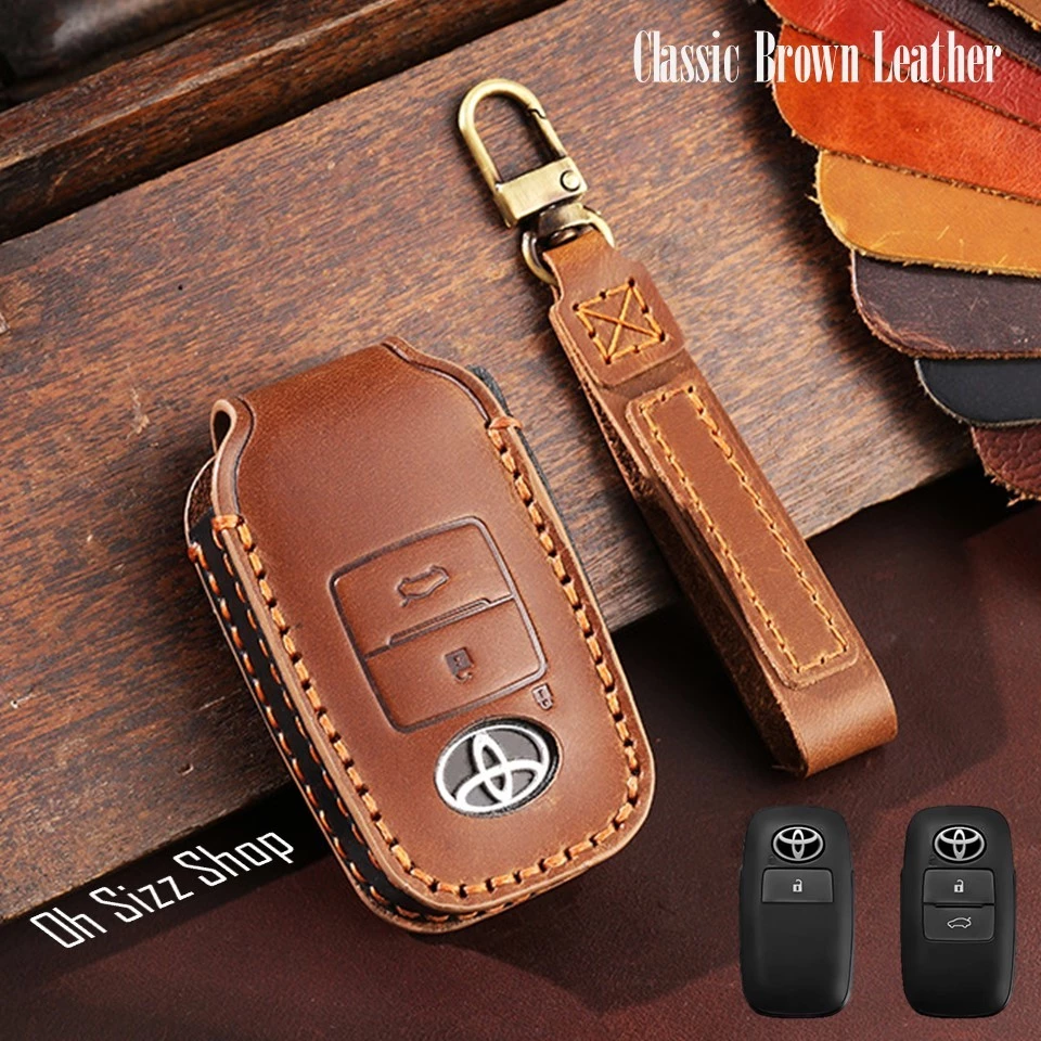 เคสรีโมทรถ Toyota Yaris Cross Yaris ATIV Veloz งานหนัง Hallmo HANDMADE ทรงคลาสสิค (Leather Key Case)