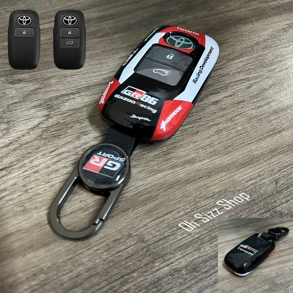 เคสรีโมทรถ Toyota Yaris Cross  Yaris ATIV   Veloz 2023  แบบลาย GR Sports  สามารถดึงกุญแจในรีโมทได้ ด้านหน้าปุ่มกดปกป้องก