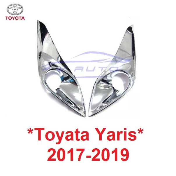 ครอบไฟตัดหมอก ครอบสปอร์ตไลท์ Toyota Yaris Ativ 2017 - 2019 ชุบโครเมี่ยม ยาริส เอทีฟ สปอตไลท์ ครอบไฟ ของแต่งยาริส