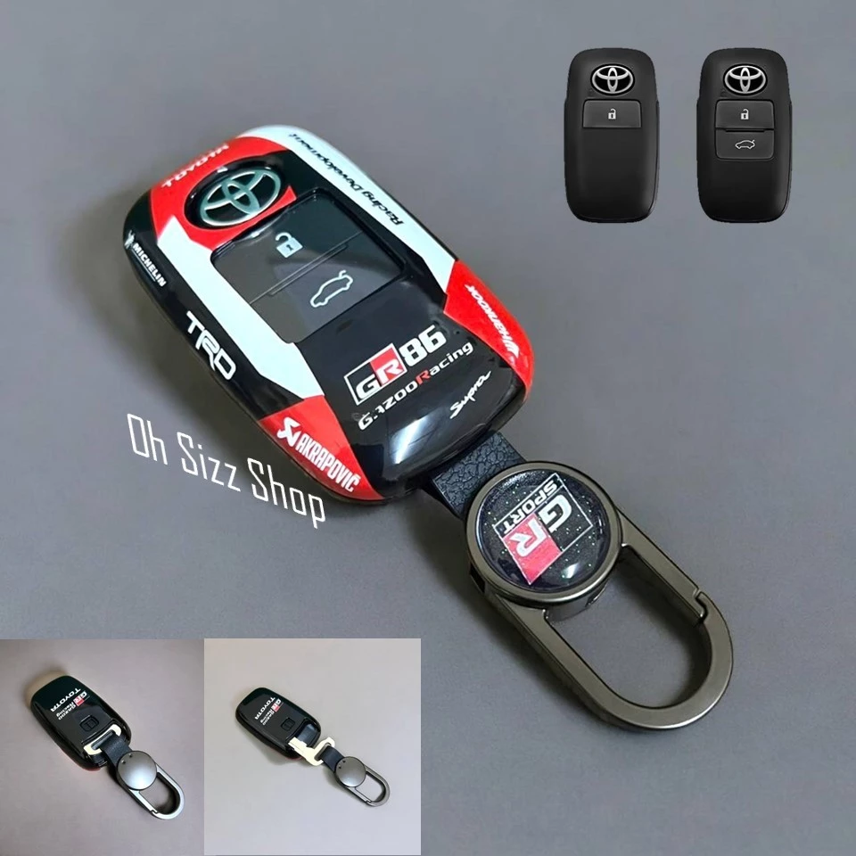 เคสรีโมทรถ Toyota Yaris Cross  Yaris ATIV   Veloz 2024  แบบลาย GR Sports  สามารถดึงกุญแจในรีโมทได้ ด้านหน้าปุ่มกดปกป้องก